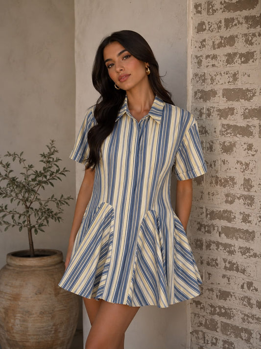 Riviera Stripe Shirt Dress