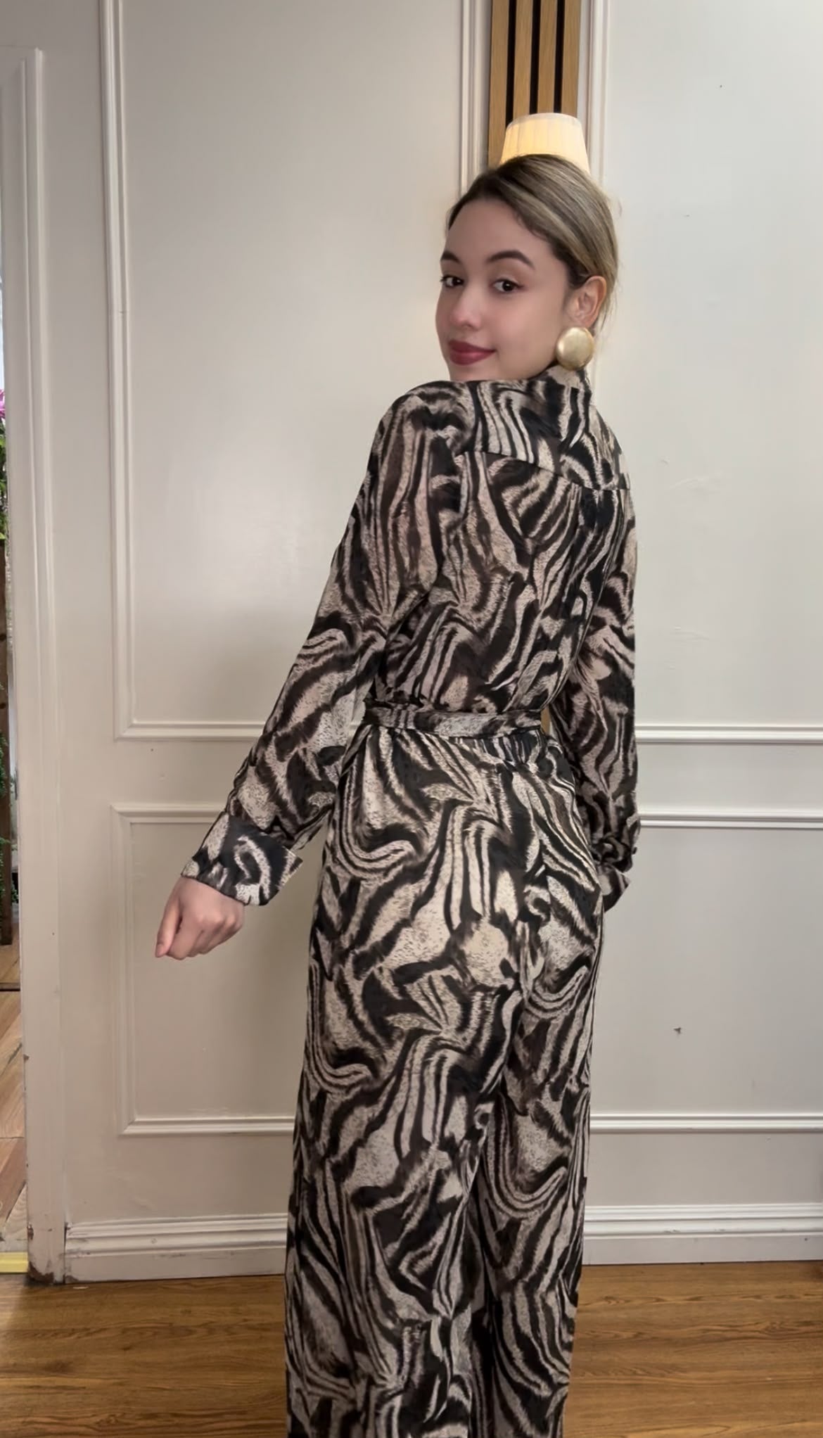 Zebra Wrap Jumpsuit