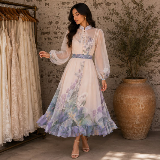 Lavender Garden Midi Dress