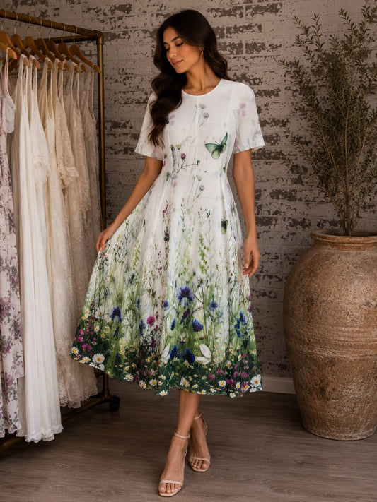 Wildflower Field Pleated Dress