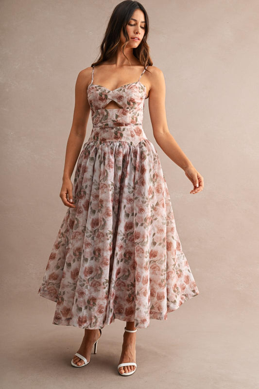 Rose Garden Cut Out Midi