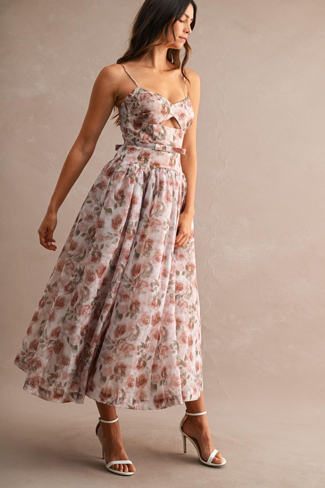Rose Garden Cut Out Midi