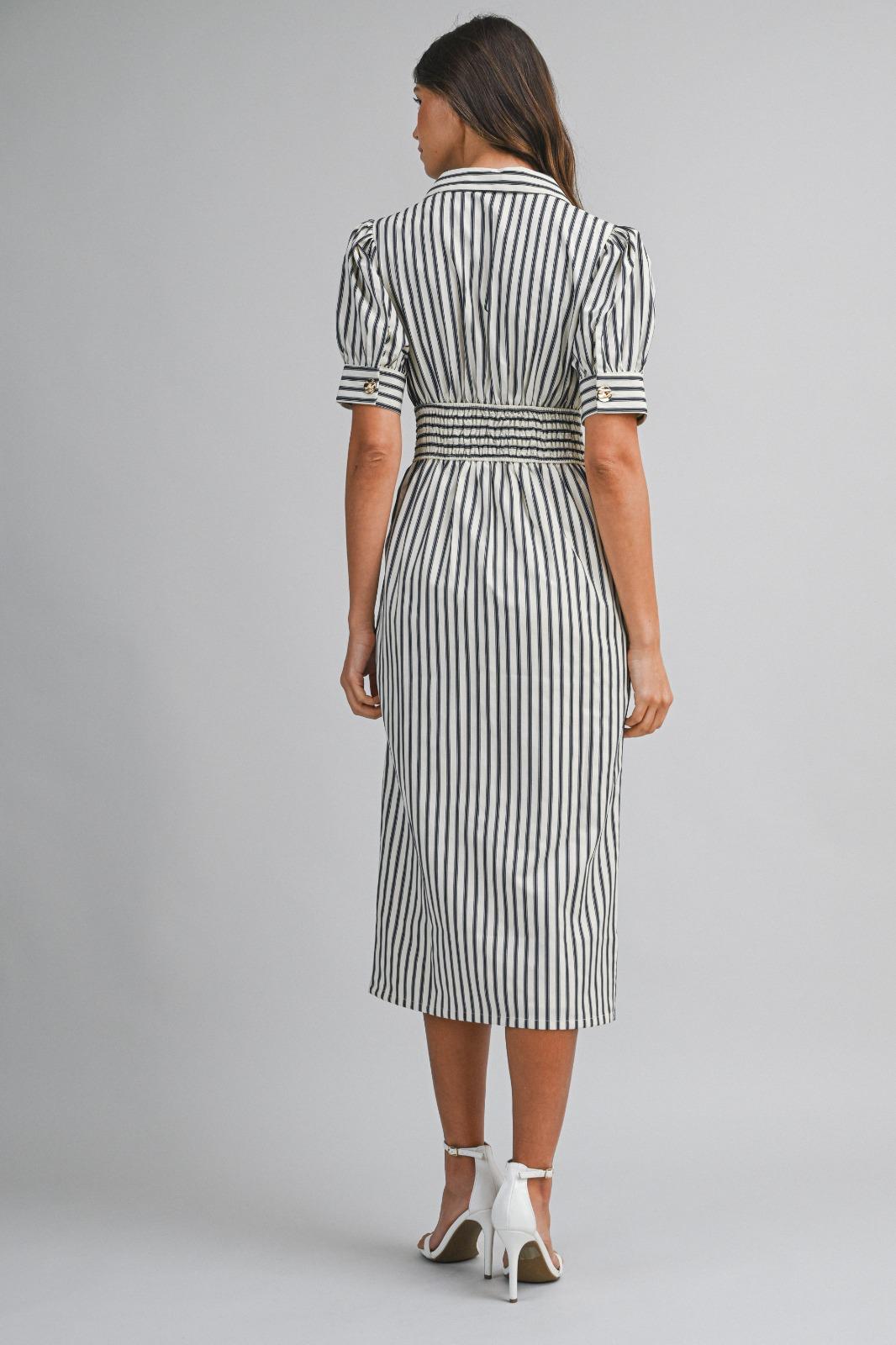 Nautical Wrap Collar Dress