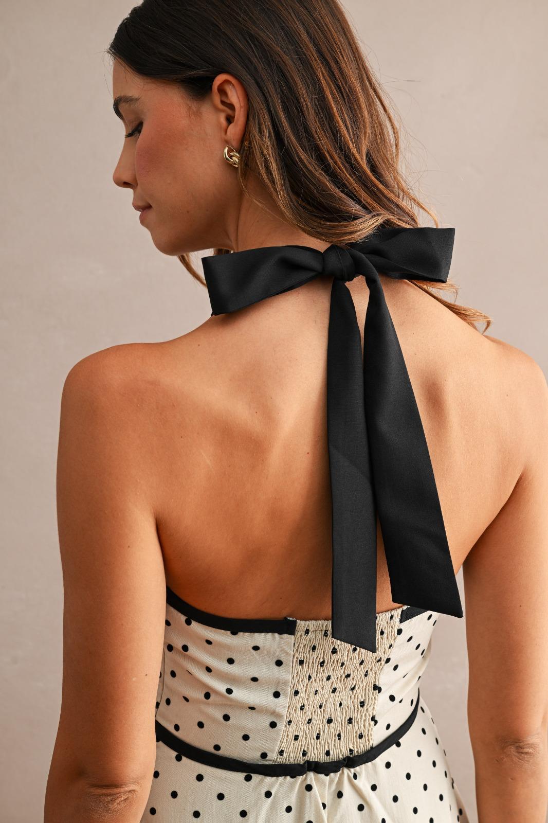 Polka Dot Halter Bow Dress