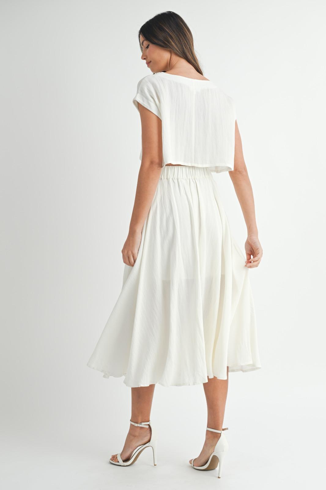 Ivory Crop & Circle Skirt Set