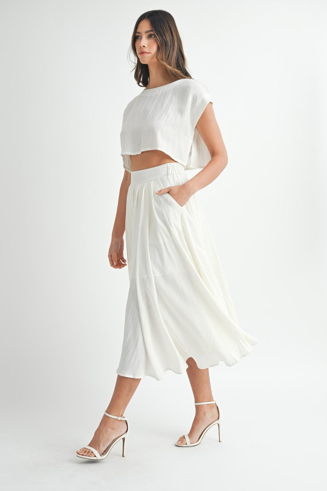Ivory Crop & Circle Skirt Set