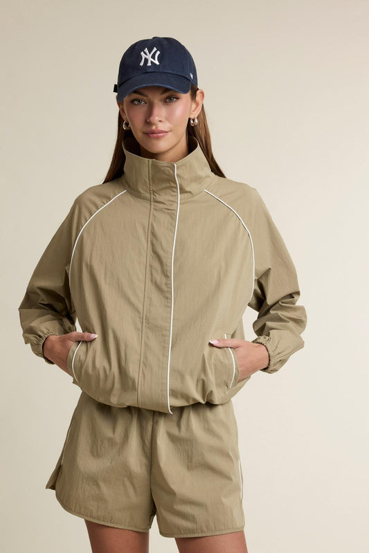 Piped Windbreaker Set