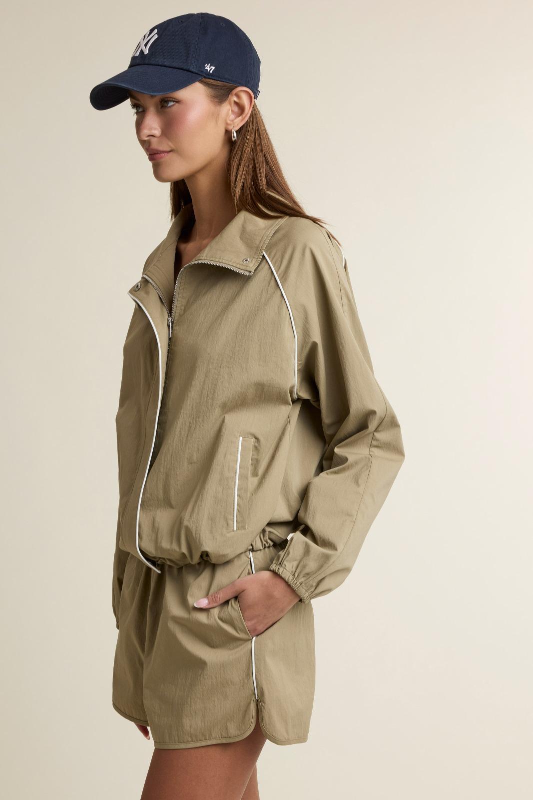 Piped Windbreaker Set