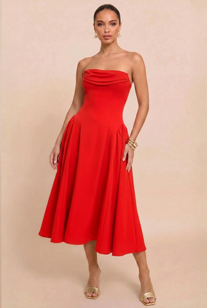 Draped Strapless Romance