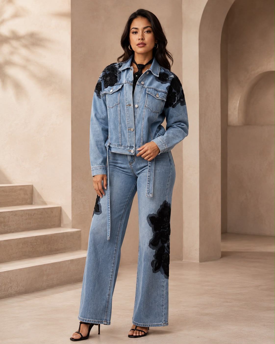 Denim Bloom Set