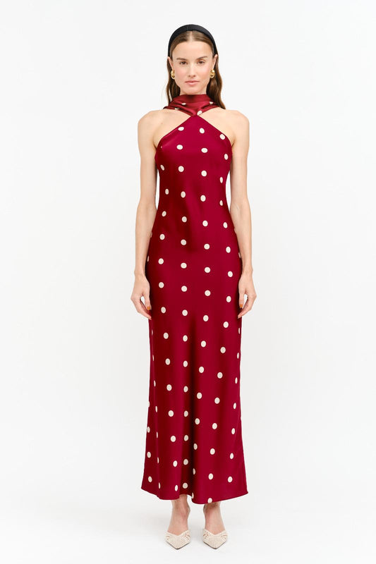 Polka Dot Halter Maxi