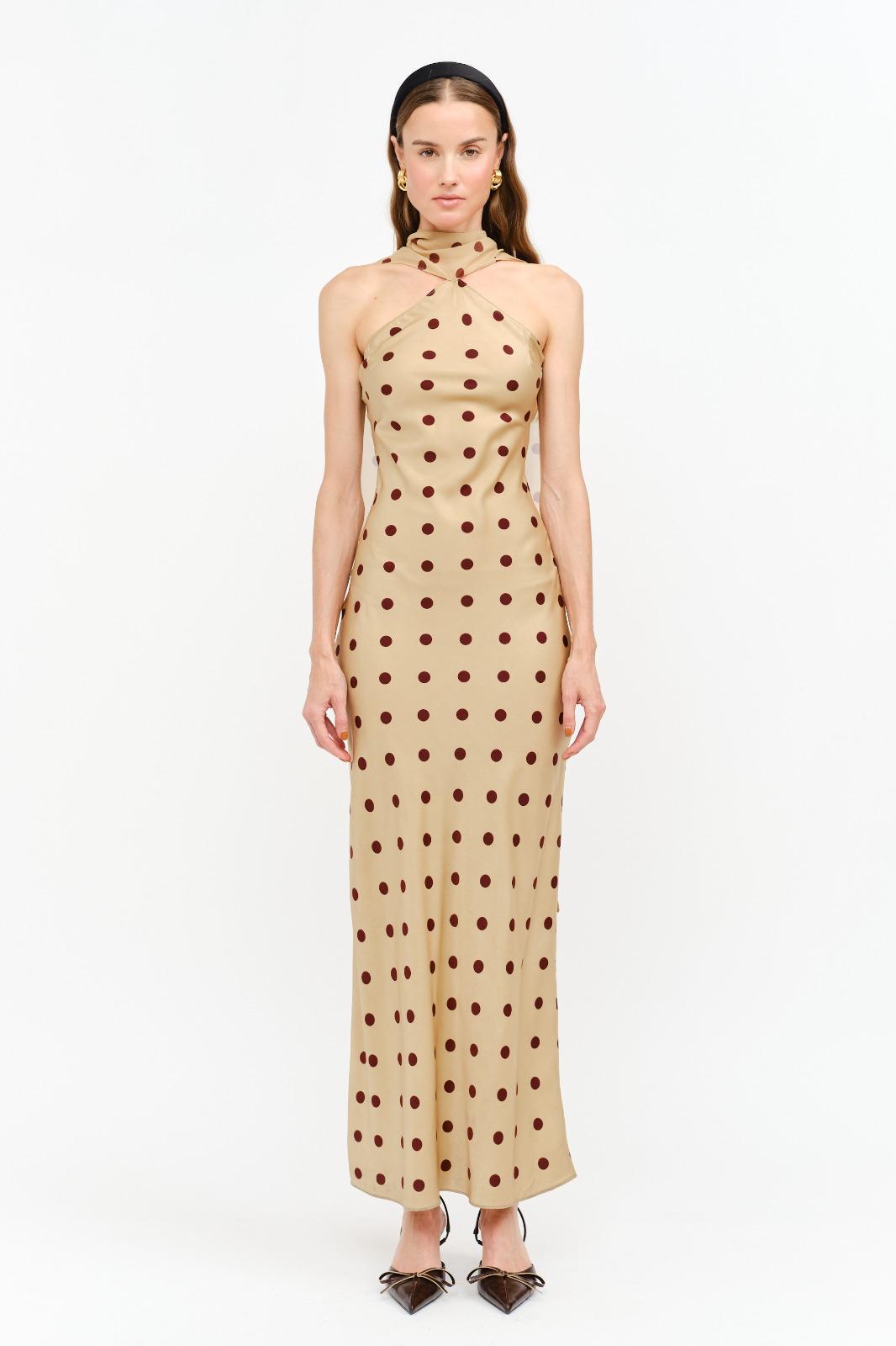 Sand Dot Backless Gown
