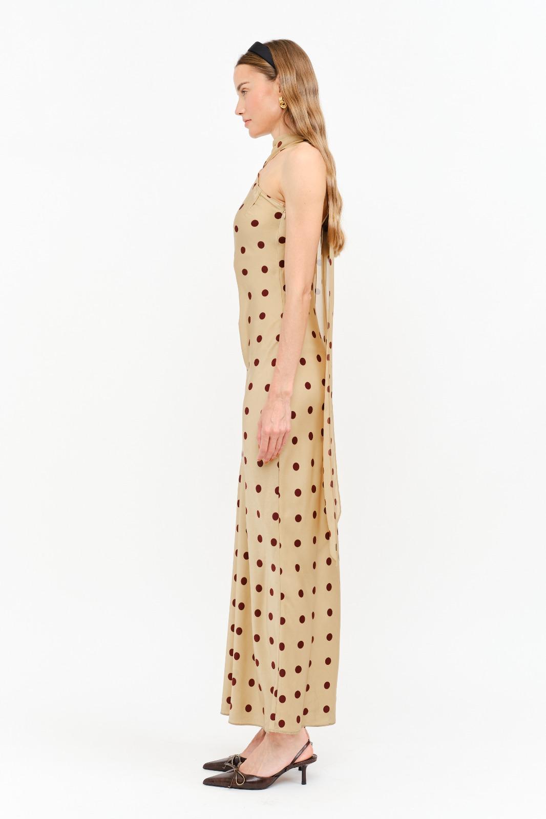 Sand Dot Backless Gown