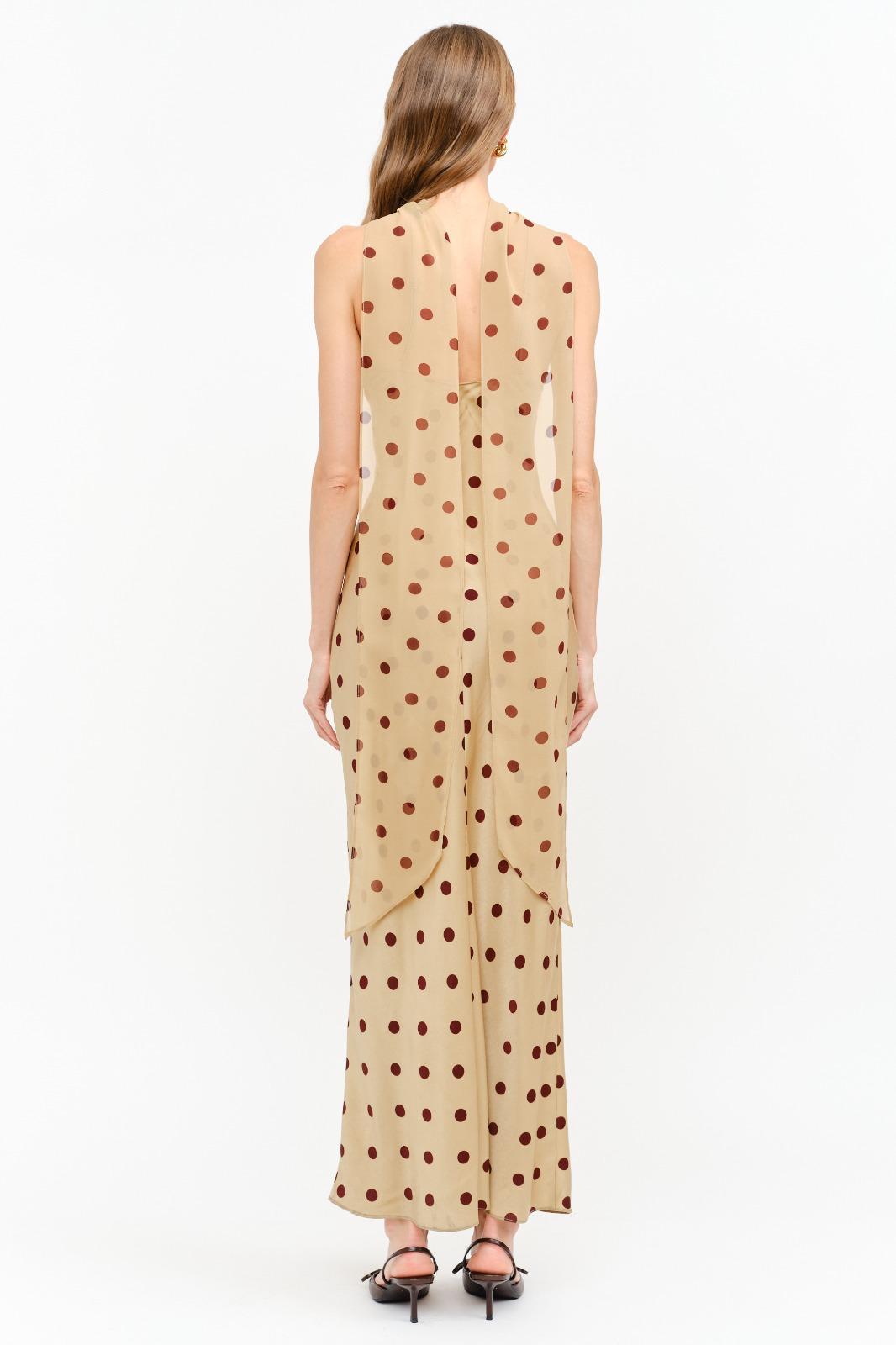 Sand Dot Backless Gown