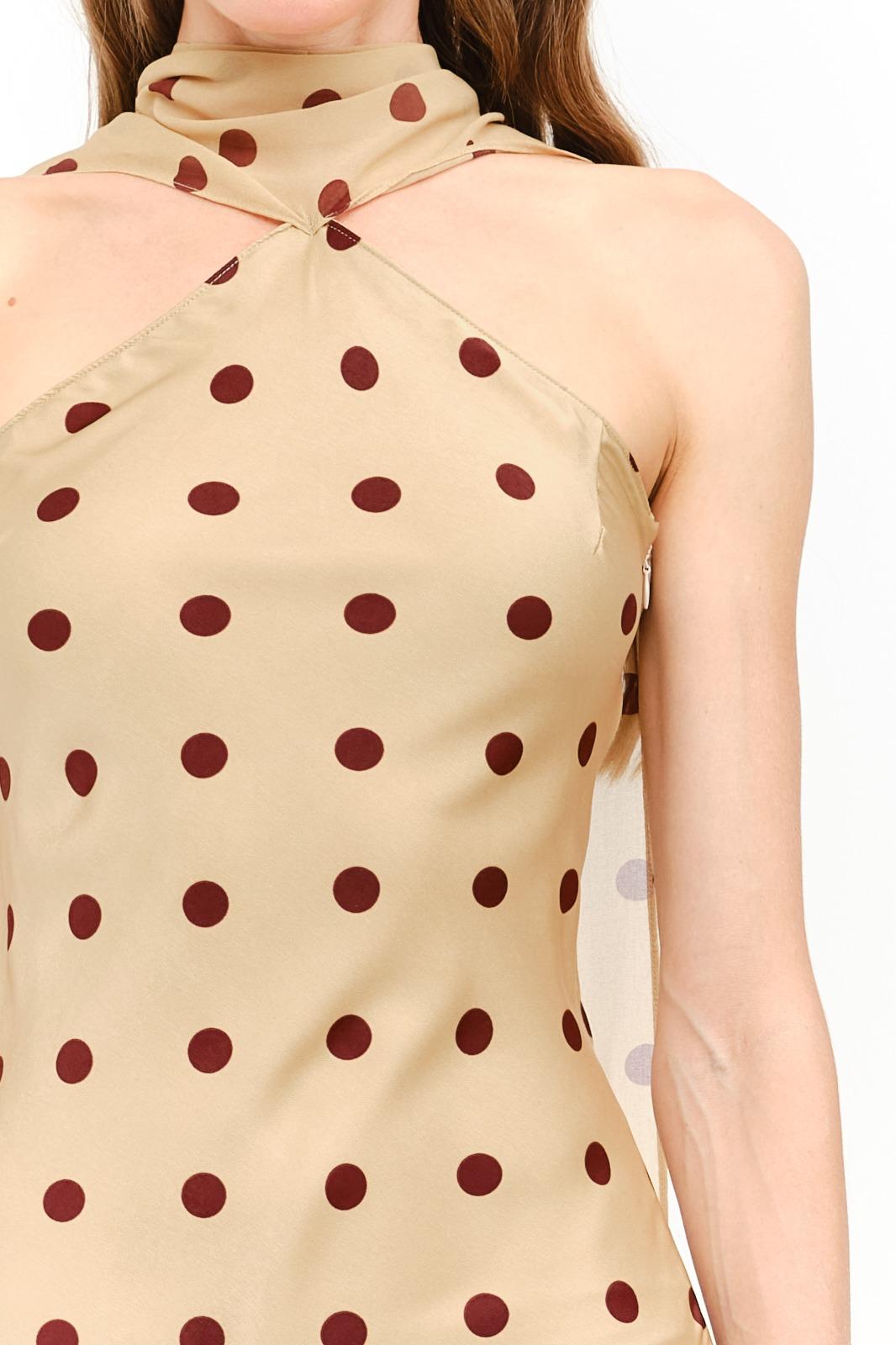 Sand Dot Backless Gown