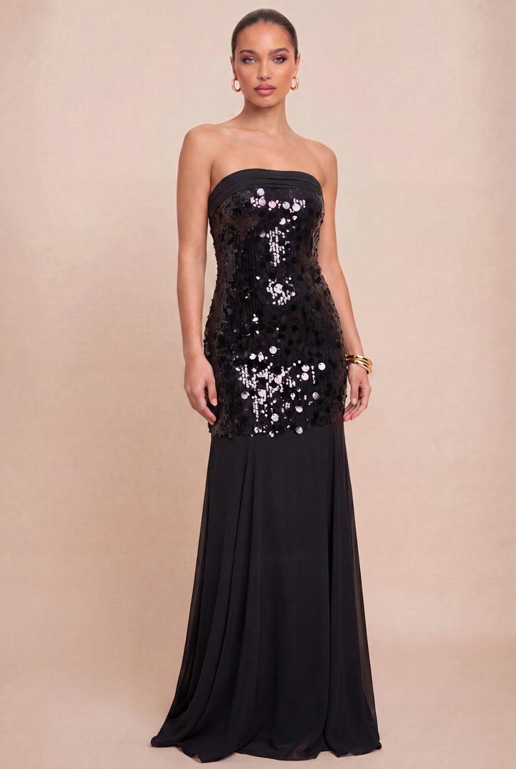 Sequin Bodice Evening Gown