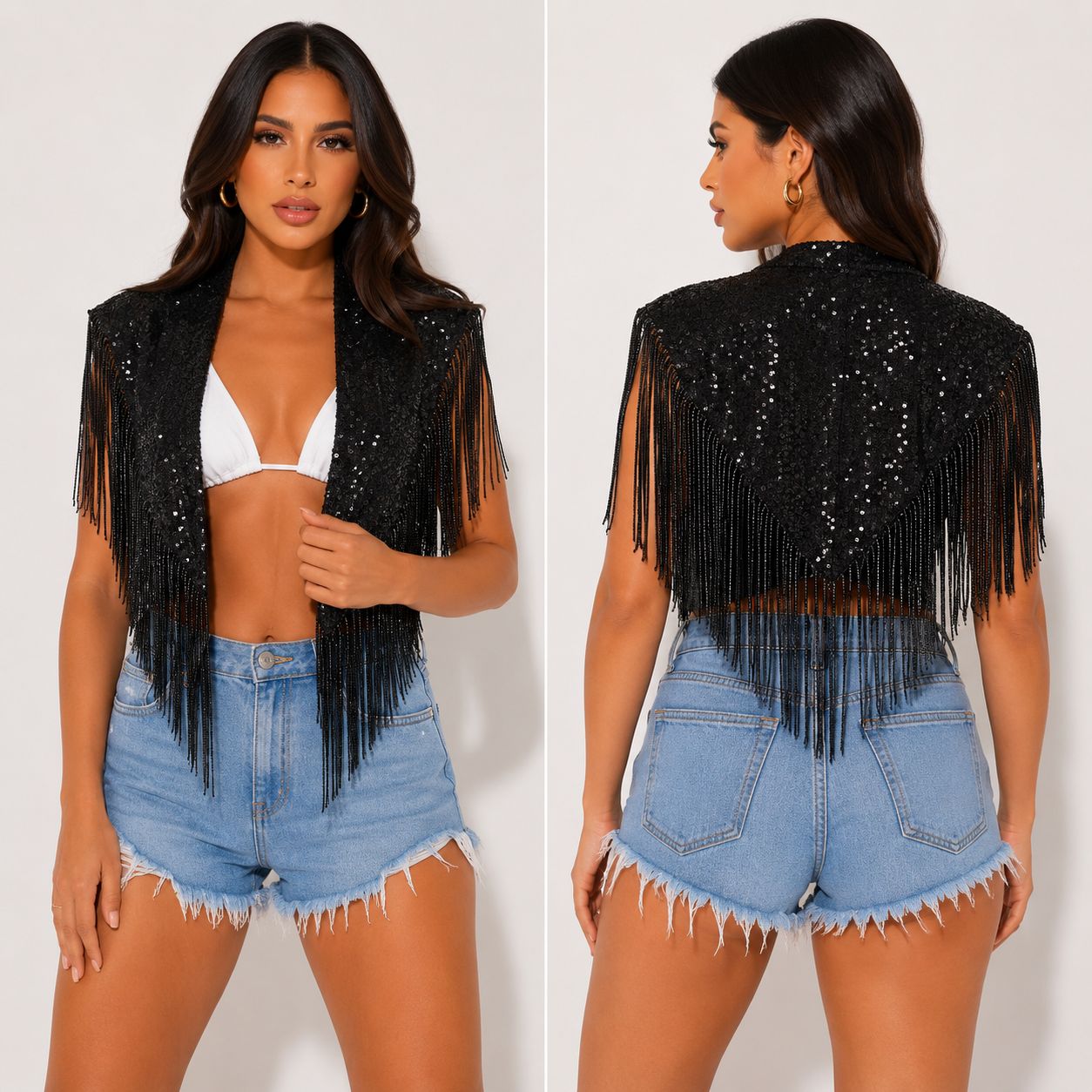Noir Beaded Vest