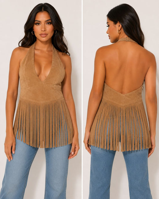 Desert Fringe Halter Top