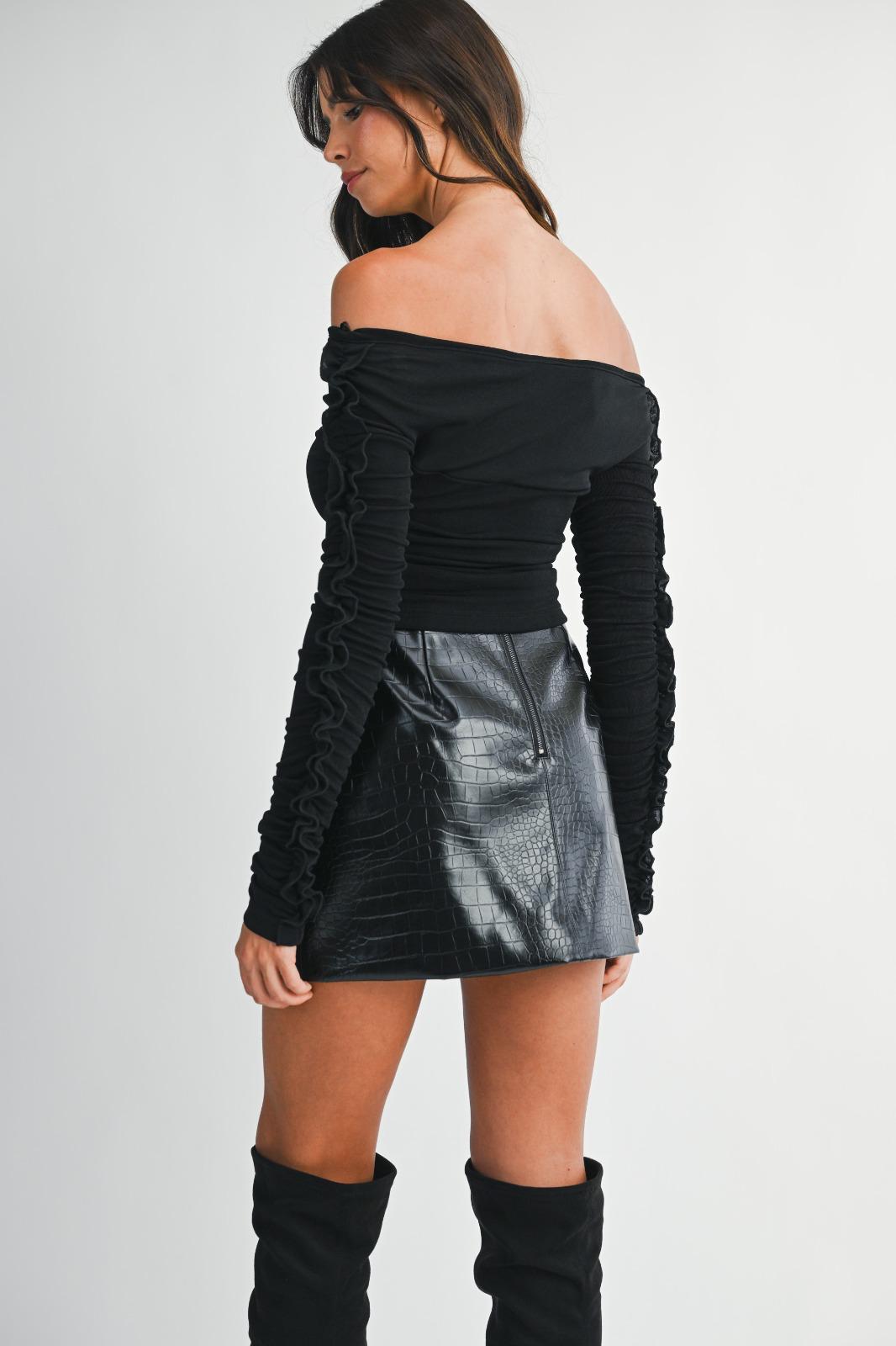 Sleek Reptile Mini Skirt