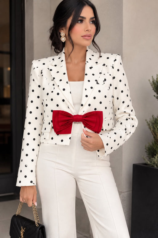 Polka Dot Bow Blazer