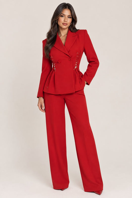 Cinched Waist Power Suit
