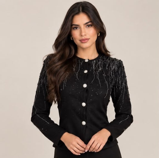 Midnight Sparkle Knit Top