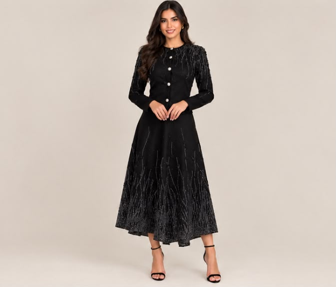 Crystal Ombré Flare Skirt
