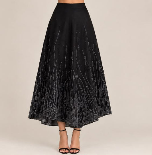 Crystal Ombré Flare Skirt