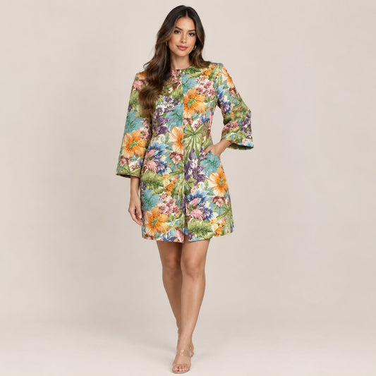 Tropical Bloom Shift Dress