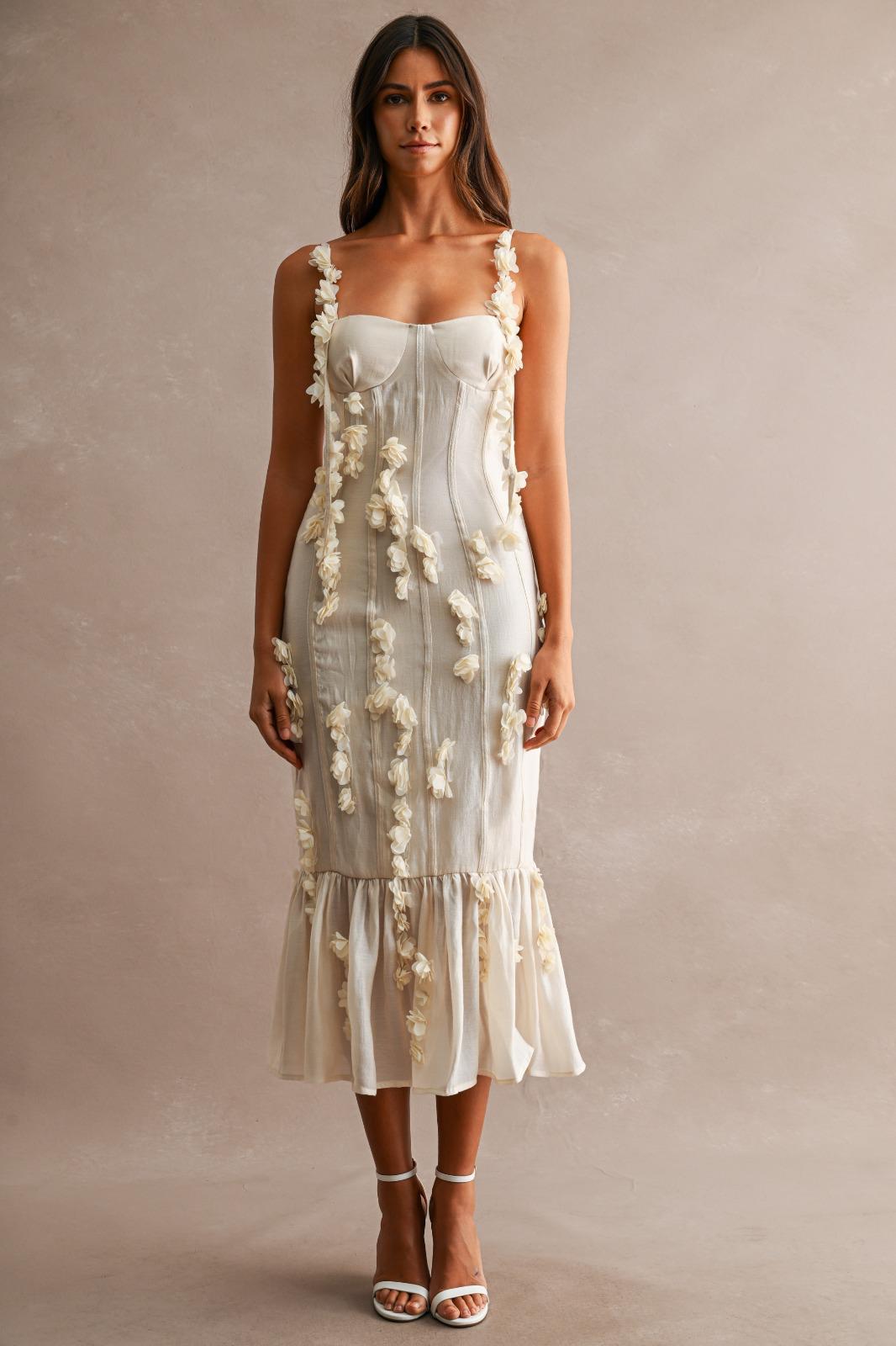 Ivory Bloom Corset Dress