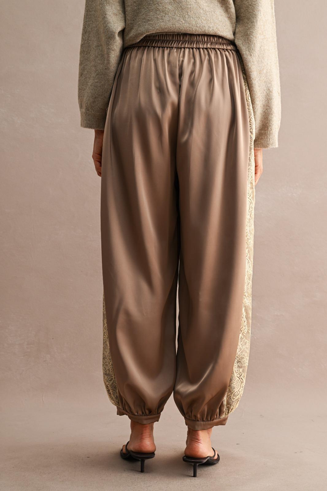 Contrast Lace Harem Pants