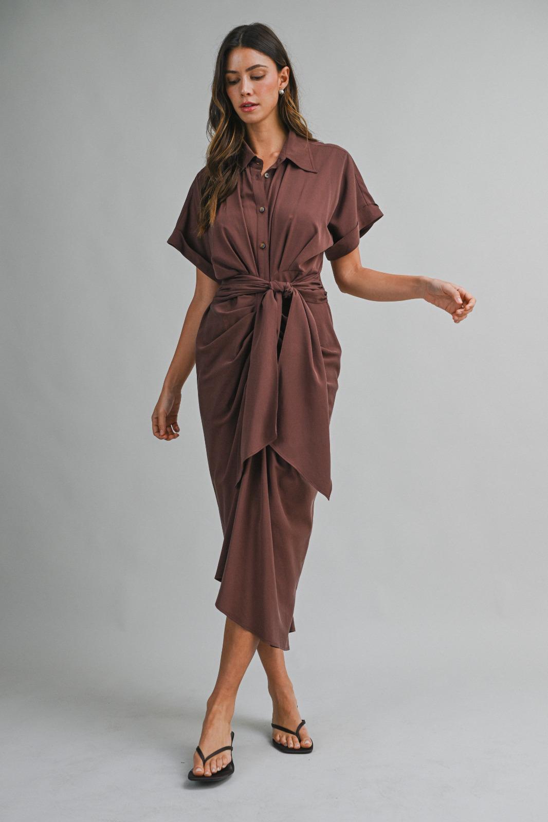 Draped Sarong Midi Dress