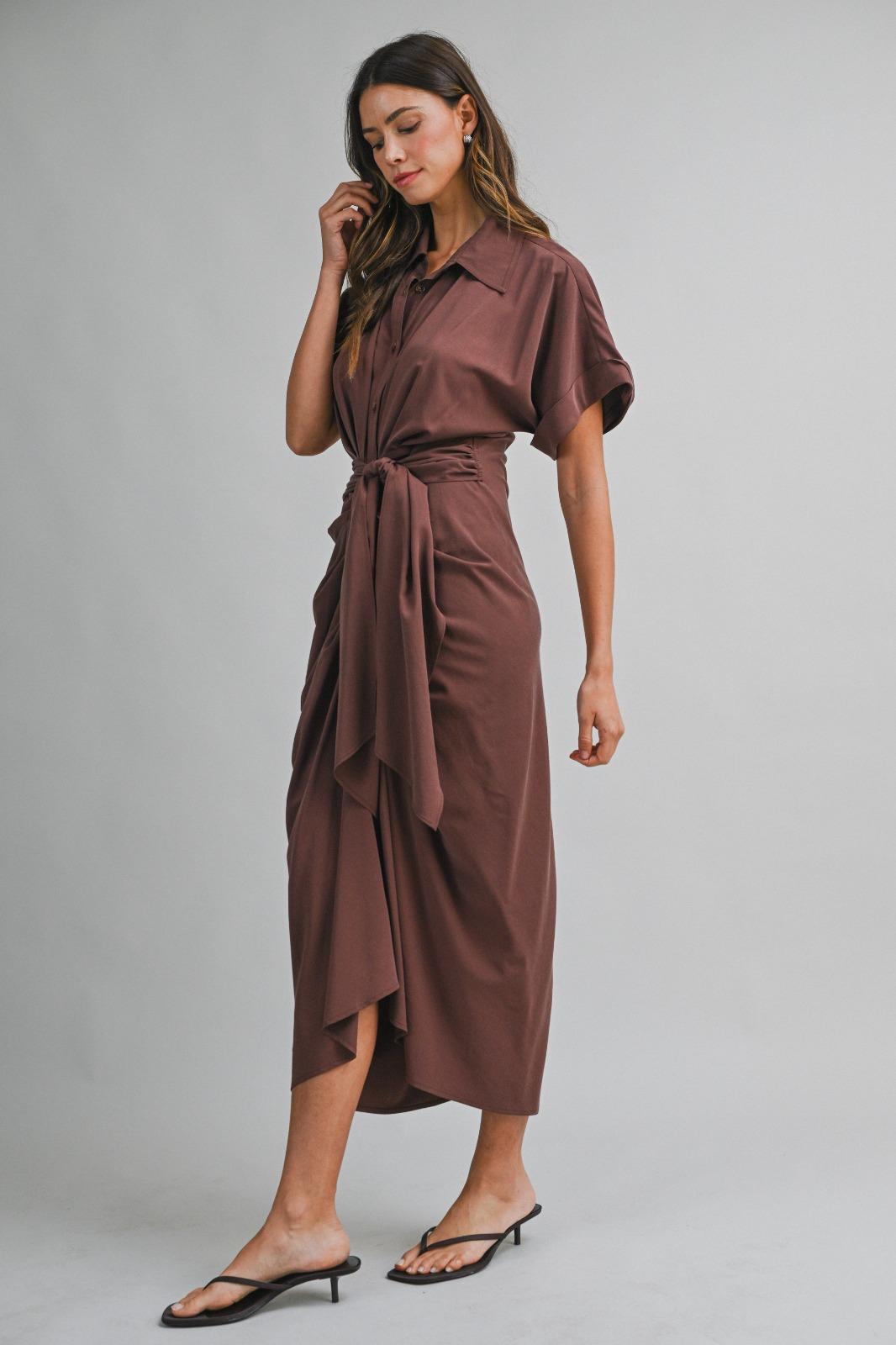 Draped Sarong Midi Dress