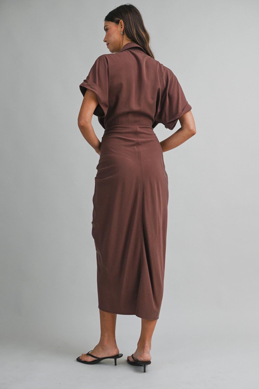 Draped Sarong Midi Dress
