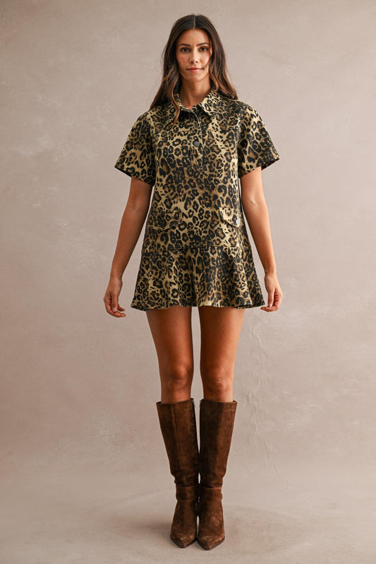 Leopard Utility Shift Dress