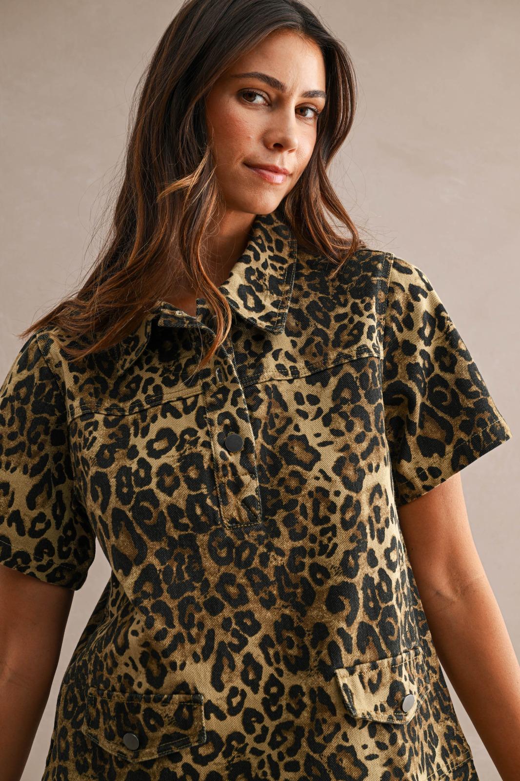 Leopard Utility Shift Dress