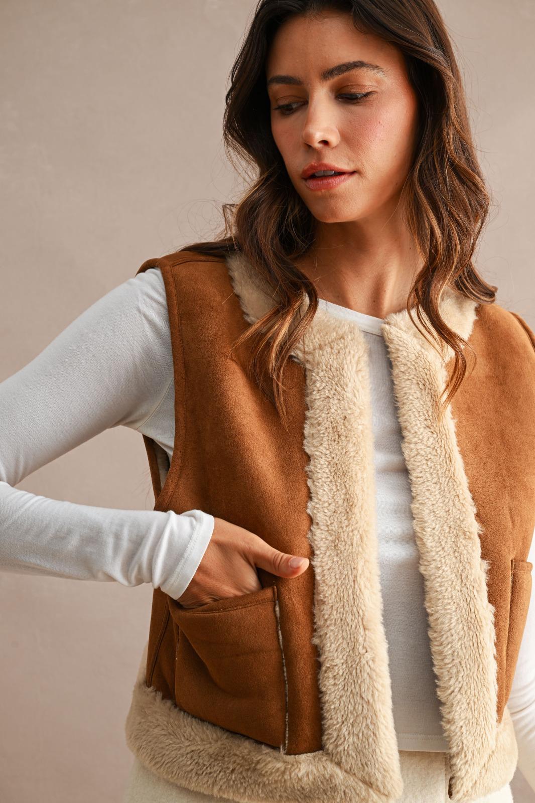 Reversible Shearling Vest