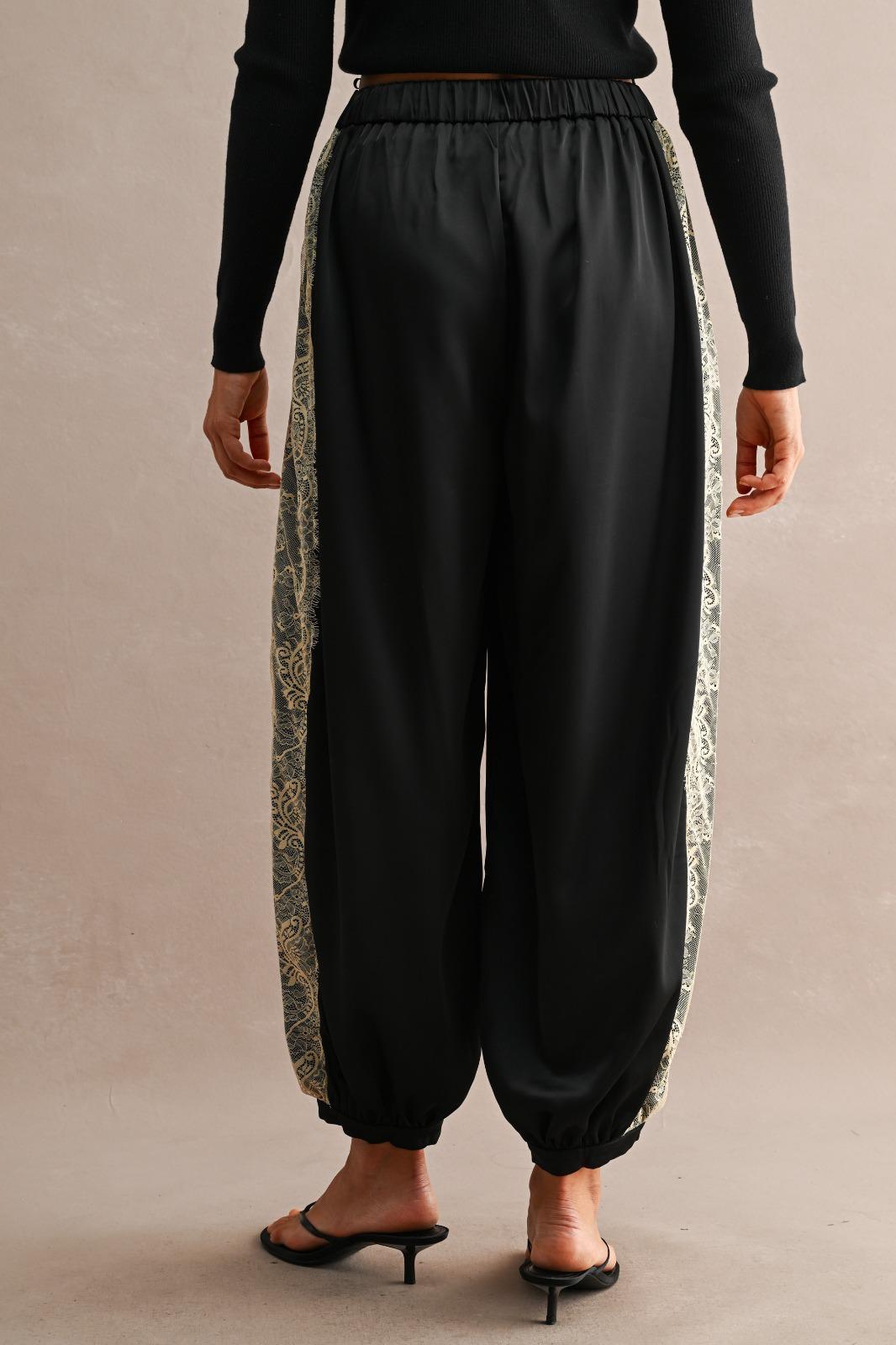Contrast Lace Harem Pants