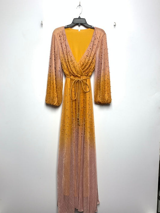 Marigold Pearl Wrap Gown